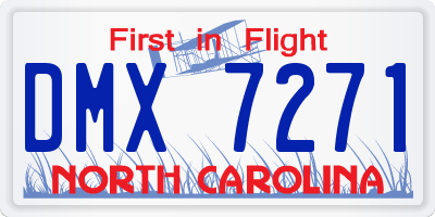 NC license plate DMX7271