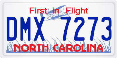 NC license plate DMX7273