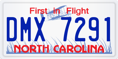 NC license plate DMX7291