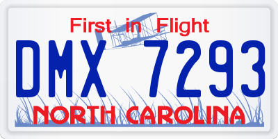 NC license plate DMX7293