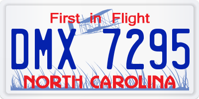 NC license plate DMX7295
