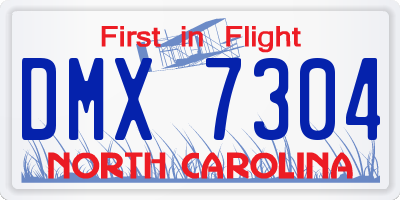 NC license plate DMX7304