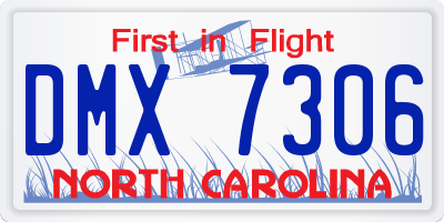 NC license plate DMX7306