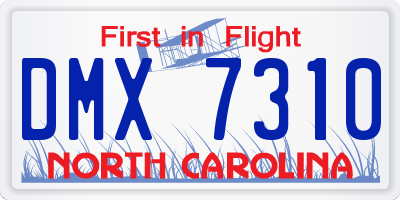 NC license plate DMX7310