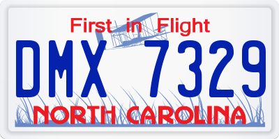 NC license plate DMX7329