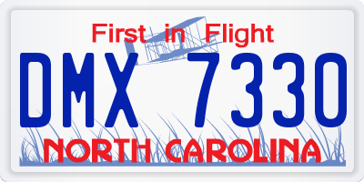NC license plate DMX7330