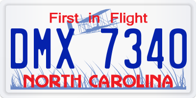 NC license plate DMX7340