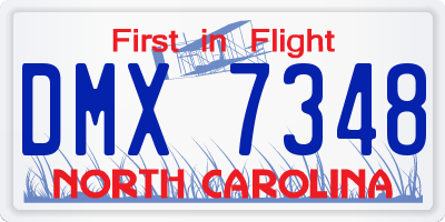 NC license plate DMX7348