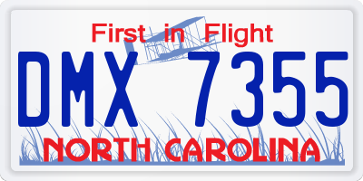 NC license plate DMX7355