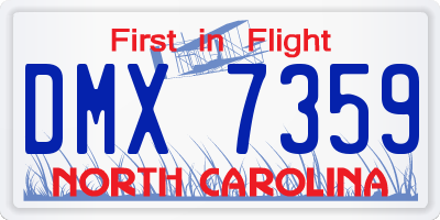 NC license plate DMX7359