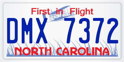 NC license plate DMX7372