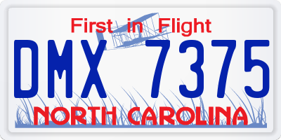 NC license plate DMX7375