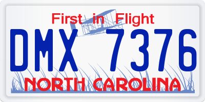 NC license plate DMX7376