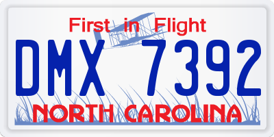 NC license plate DMX7392
