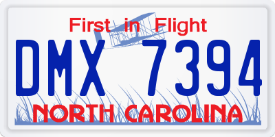 NC license plate DMX7394