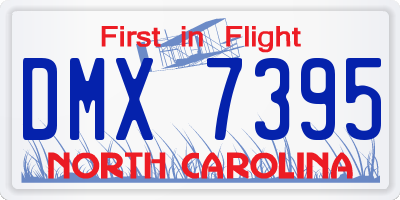 NC license plate DMX7395