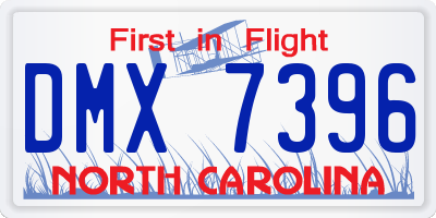 NC license plate DMX7396