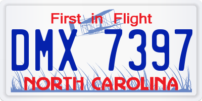 NC license plate DMX7397