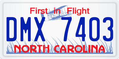 NC license plate DMX7403