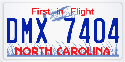 NC license plate DMX7404