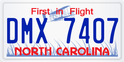NC license plate DMX7407