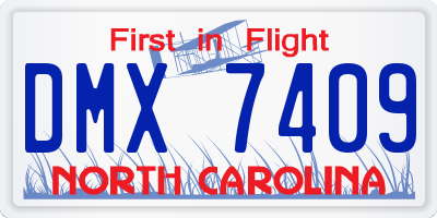 NC license plate DMX7409