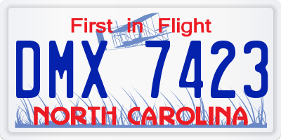 NC license plate DMX7423