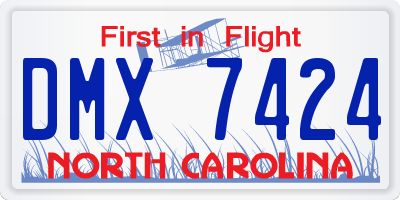NC license plate DMX7424