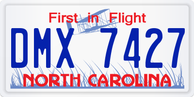 NC license plate DMX7427