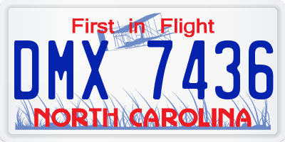 NC license plate DMX7436