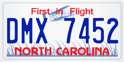 NC license plate DMX7452