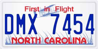 NC license plate DMX7454