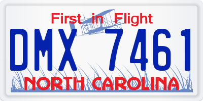 NC license plate DMX7461