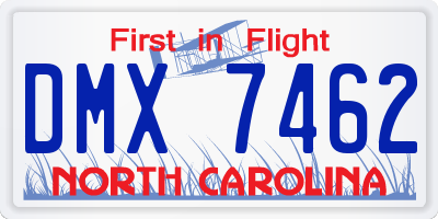 NC license plate DMX7462