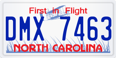 NC license plate DMX7463