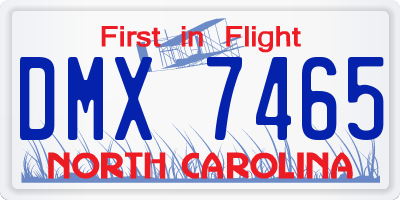 NC license plate DMX7465