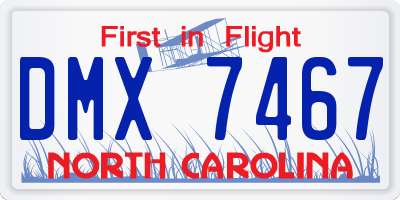 NC license plate DMX7467