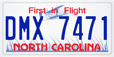 NC license plate DMX7471