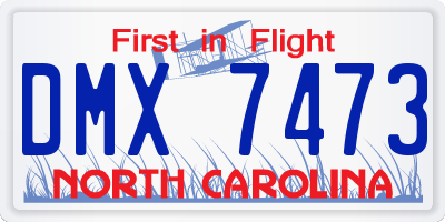 NC license plate DMX7473