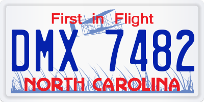 NC license plate DMX7482