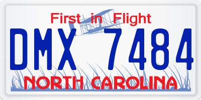 NC license plate DMX7484