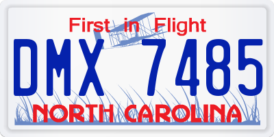 NC license plate DMX7485