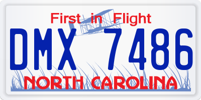 NC license plate DMX7486
