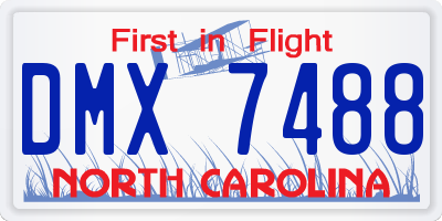 NC license plate DMX7488