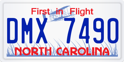 NC license plate DMX7490