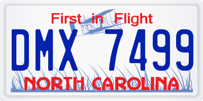 NC license plate DMX7499