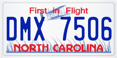 NC license plate DMX7506