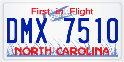 NC license plate DMX7510