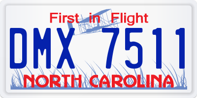 NC license plate DMX7511