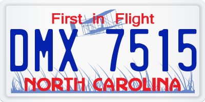 NC license plate DMX7515